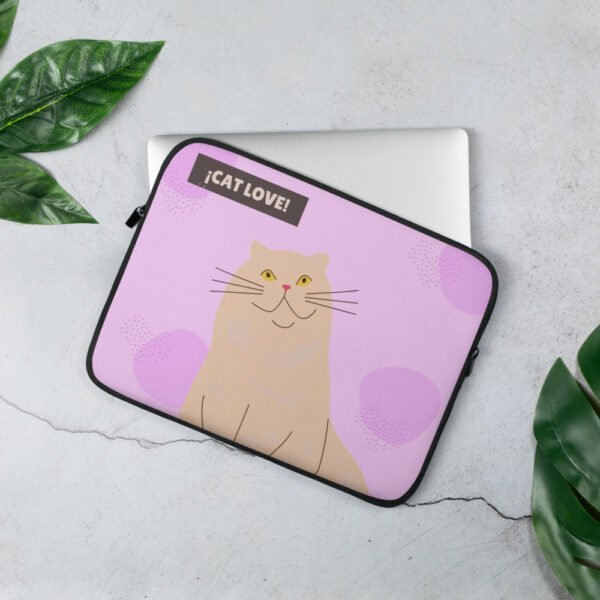 Cat love, rose - Laptop Sleeve