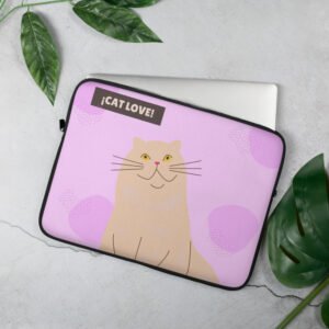 Cat love, rose - Laptop Sleeve