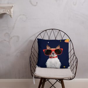 Dog with glasses - Basic Pillow