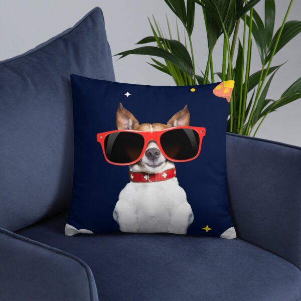 Dog with glasses - Basic Pillow - Image 2
