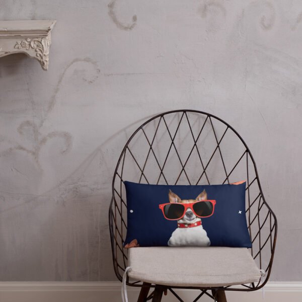 Dog with glasses - Basic Pillow - Image 3